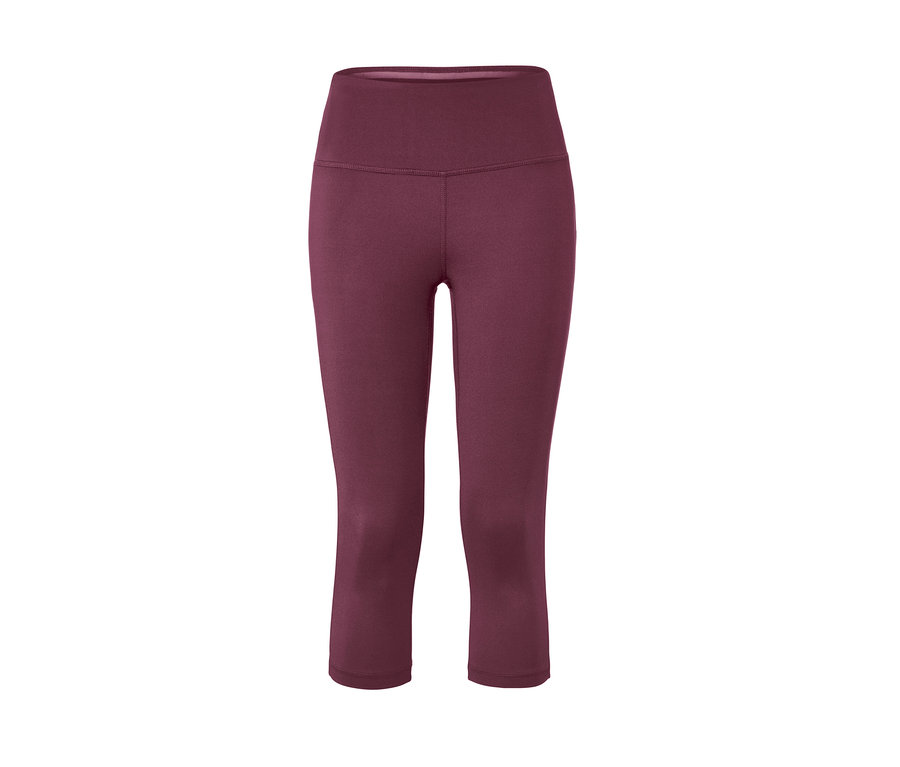 Padlizsán színű, 3/4-es női sportnadrág.