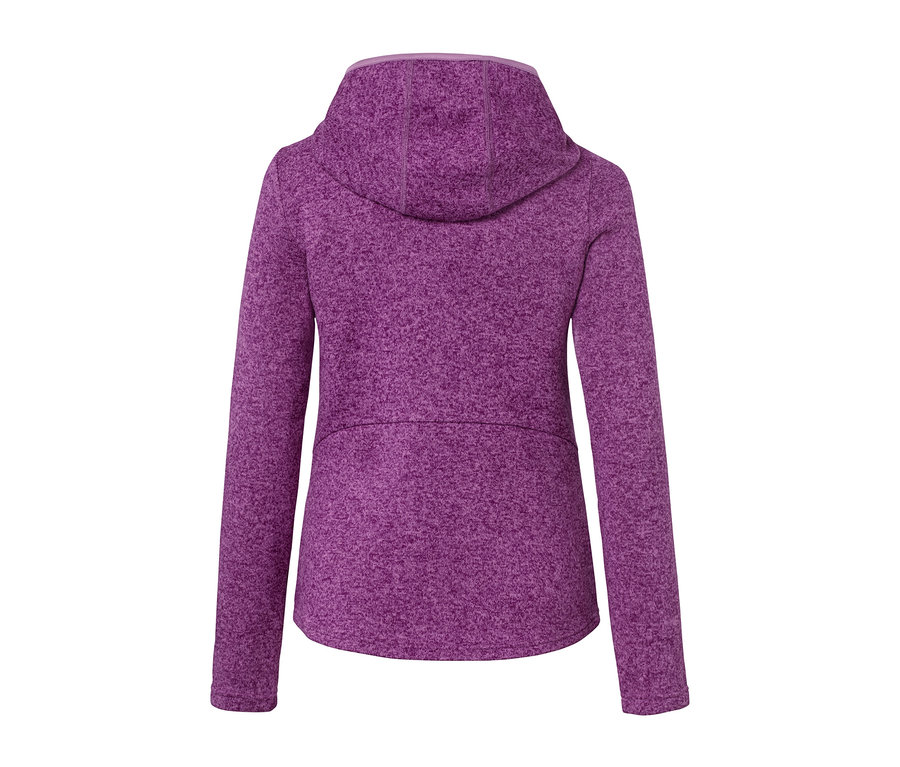 Hátulnézet a Kötött polárfelsőről, málnaszínű.