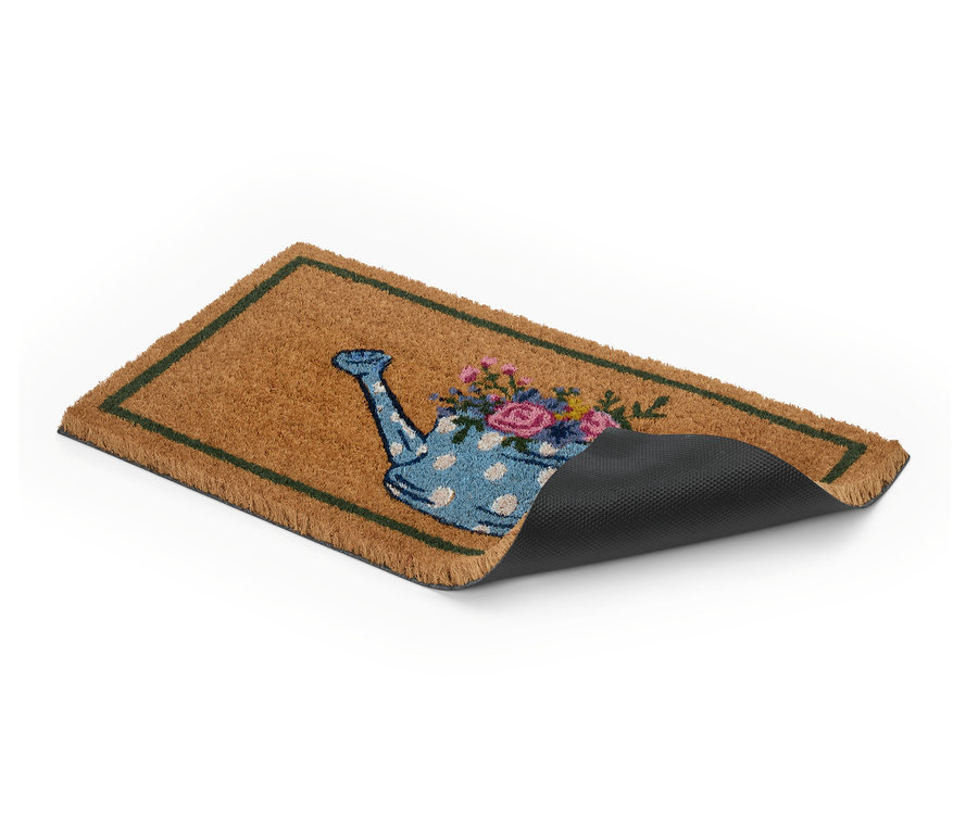 Kókusz lábtörlő, virágos, 50 x 28 cm