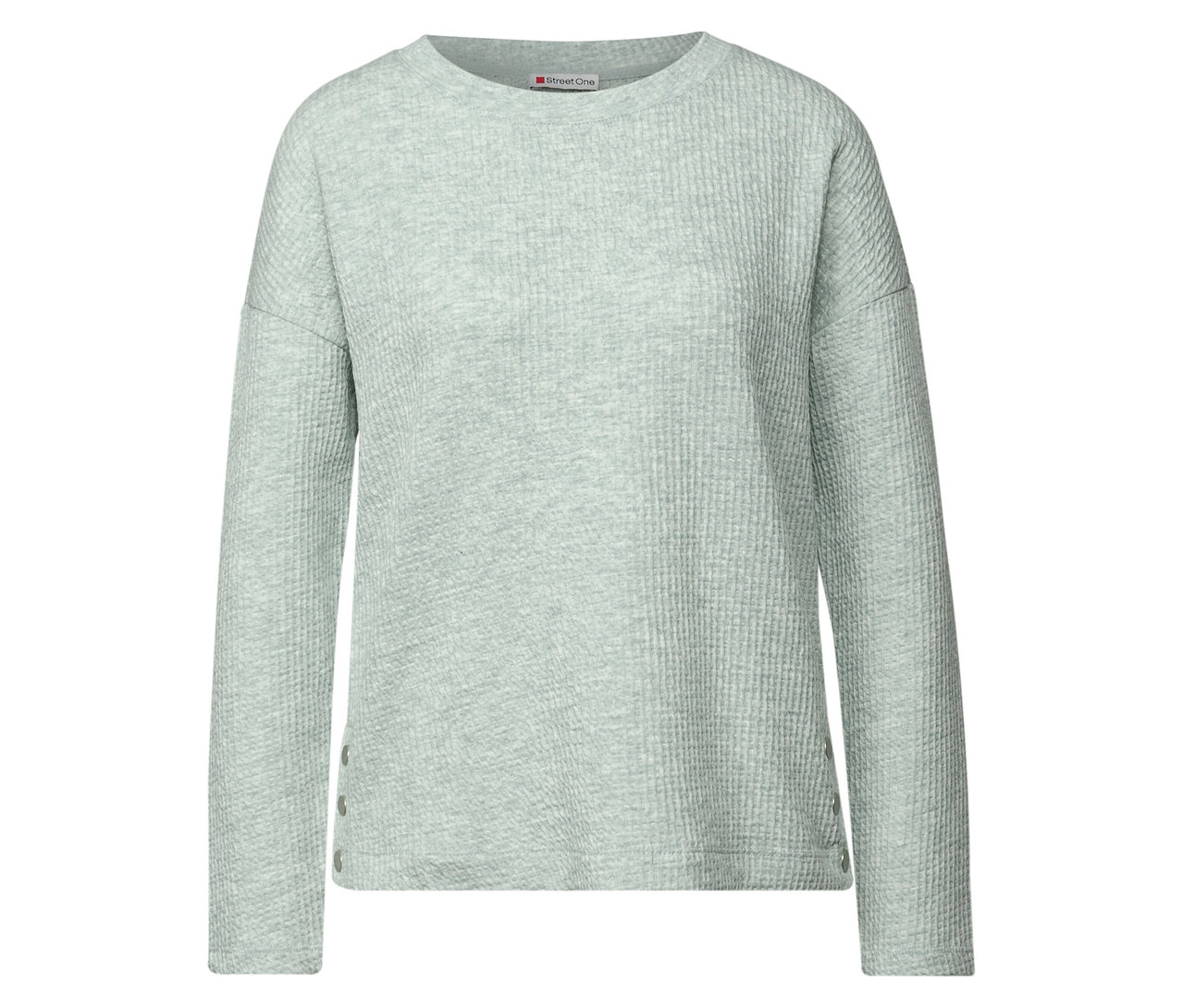 Világoskék, bordás mintás Street One póló.