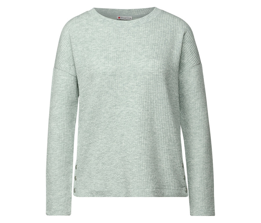 Világoskék, bordás mintás Street One póló.