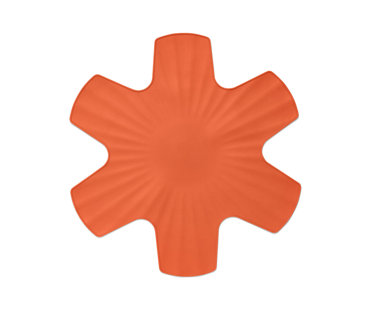 Egy narancssárga 3 db szilikon edényvédő fehér háttérrel.