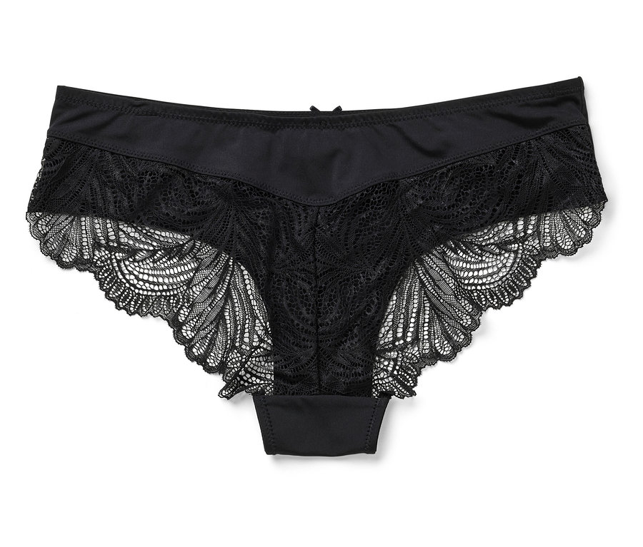 Fekete női alsó virágos csipke részletekkel.