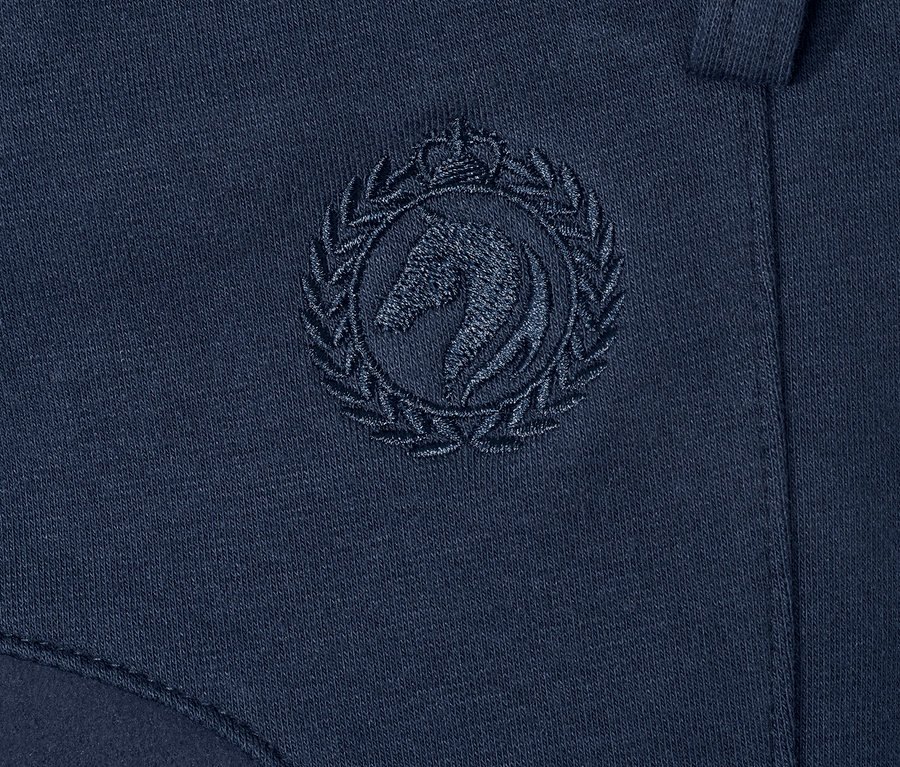 Kislány lovaglónadrág sötétkék színben, hímzett ló logóval.