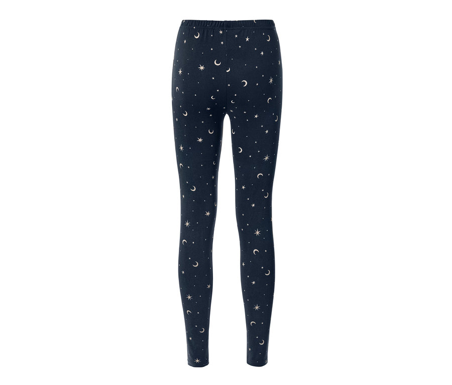Sötétkék, csillagos-holdas női leggings.