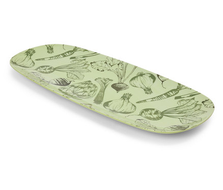 Tálalótál, melamin, zöldséges, 38 x 16 cm