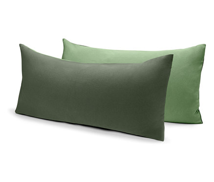2 db jersey párnahuzat, sötétzöld, 40 x 80 cm