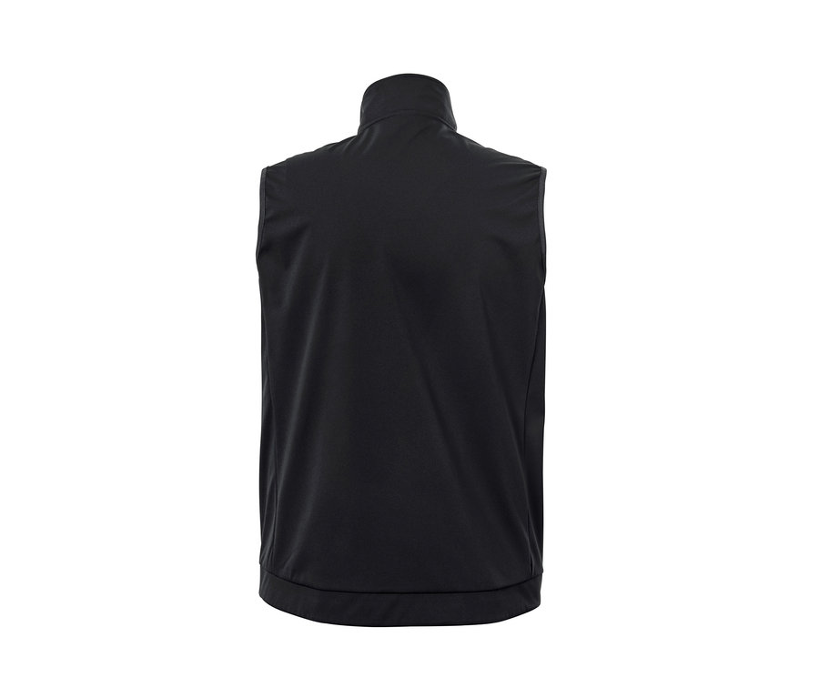 Egy fekete férfi kerékpáros mellény részletes hátsó nézete.