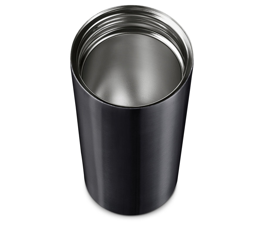 Felülnézet egy antracit színű Coffee-to-go bögrére.