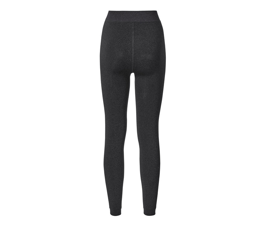 Női leggings, plüssbéléssel, antracit színben, hátulnézetből.
