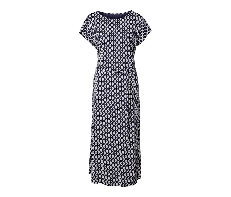 Mintás jersey midi ruha.