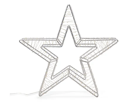 Egy nagy 3D LED csillag kültéri használatra.