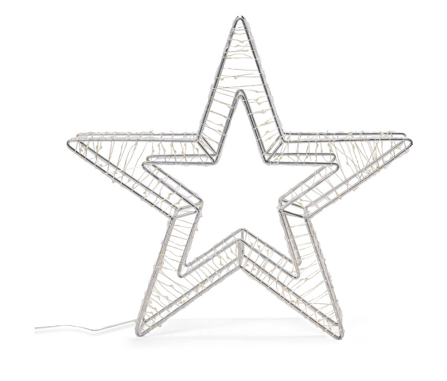 Egy nagy 3D LED csillag kültéri használatra.