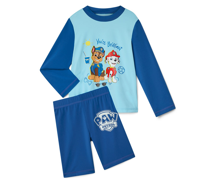 Kék Paw Patrol pizsama Chase-szel és Marshall-lal.