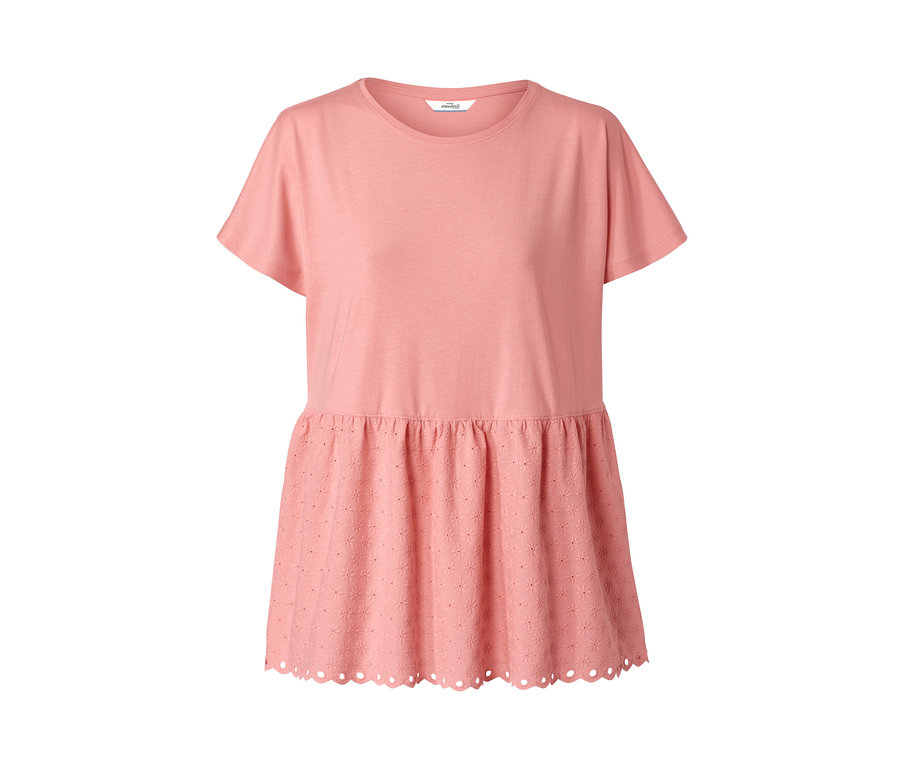 Rózsaszín, lyukhímzéses női felső.