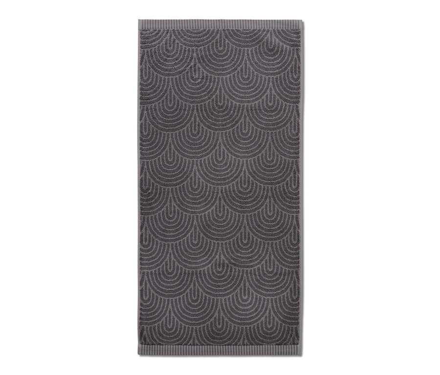 Antracit színű törölköző íves mintával, 2 db.