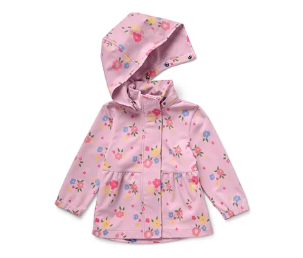 Virágmintás, rózsaszín kislány softshell dzseki.