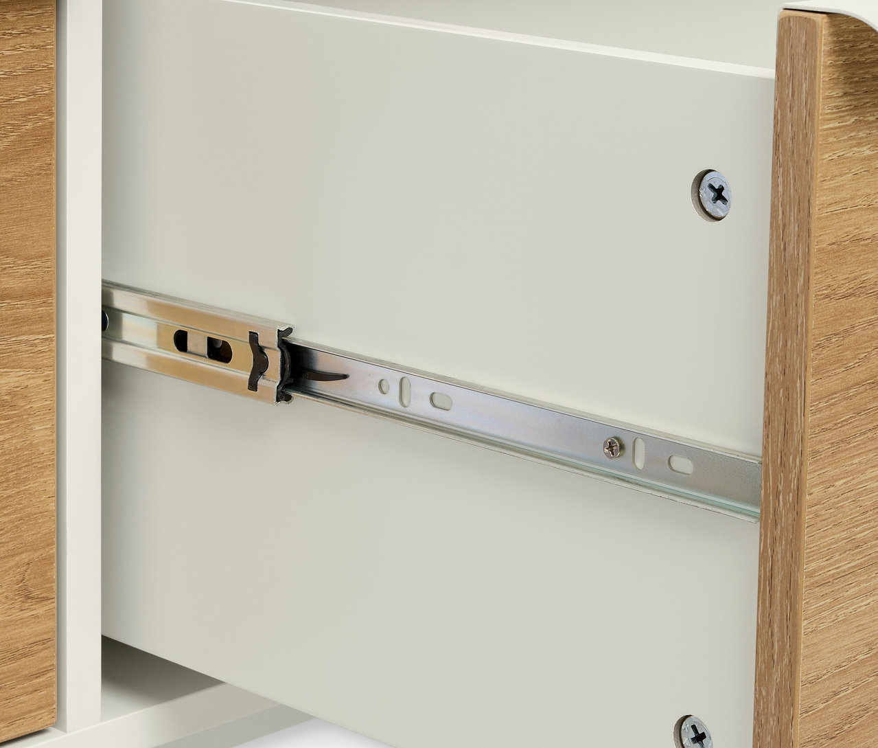 A »LEEG« ülőpad nyitott fiókjának részlete.