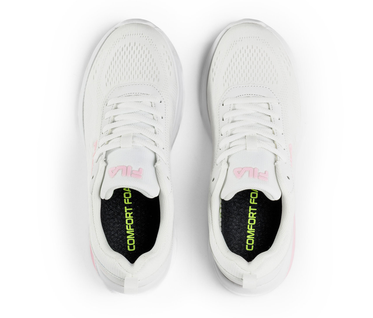 Két fehér FILA Specctris női sneaker egymás mellett fekszik.