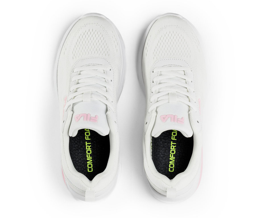 Két fehér FILA Specctris női sneaker egymás mellett fekszik.