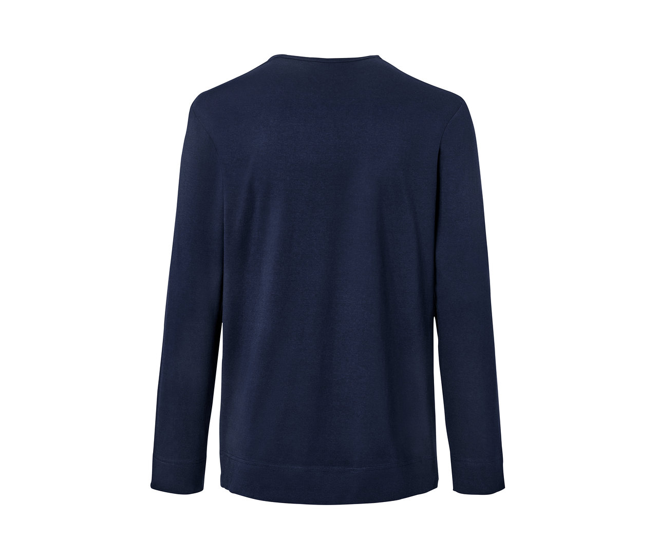 Sötétkék pizsama szőtt nadrággal.