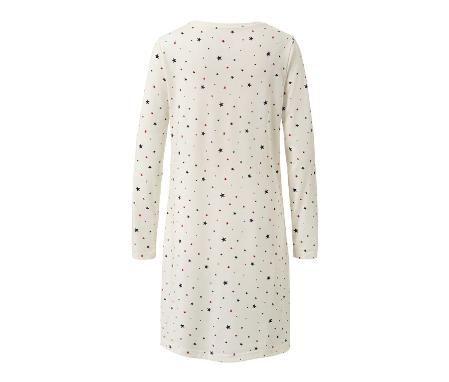 Krémszínű, hosszú ujjú hálóing csillagmintával.