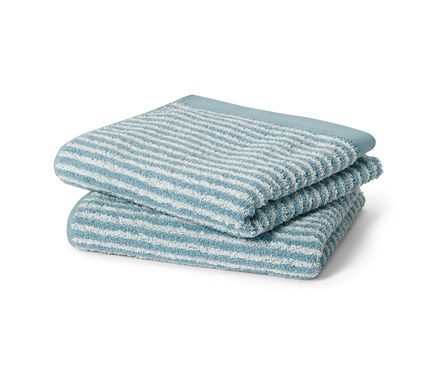 2 törölköző, csíkos, világoskék, 50x90 cm