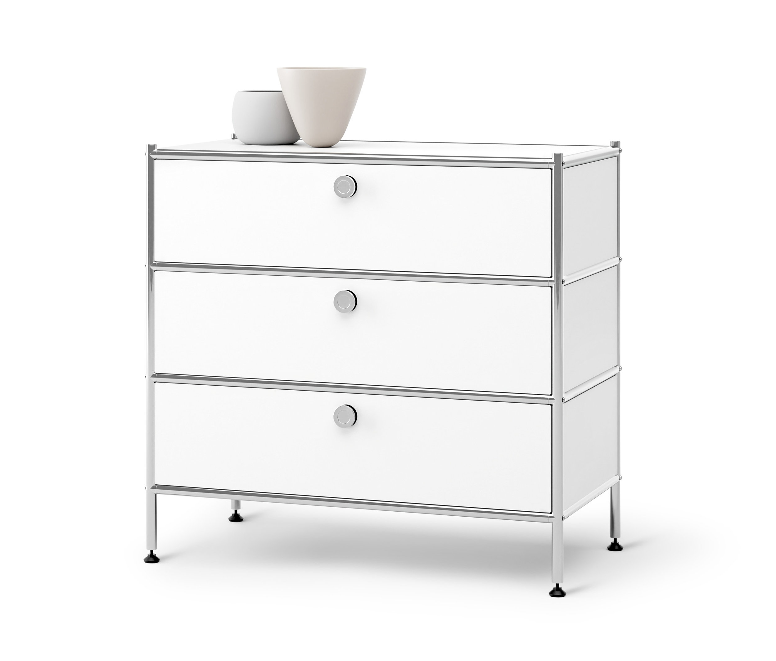 Fehér »CN3« fém komód 3 fiókkal.