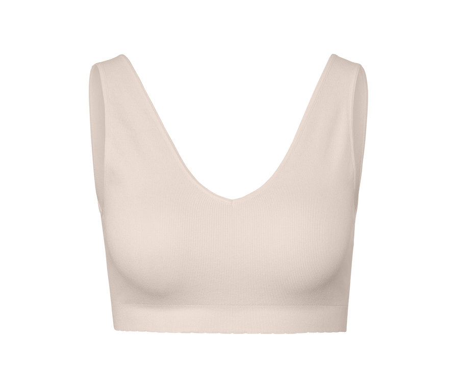 Krémszínű női seamless bustier melltartó.