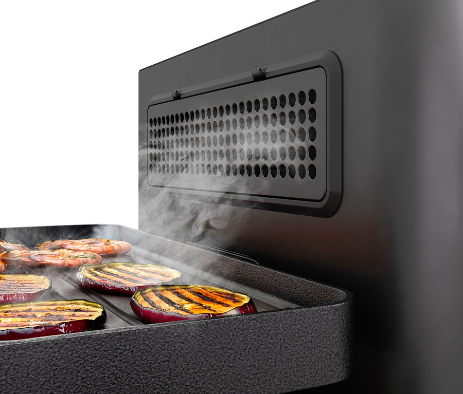 Grill padlizsánnal és garnélával.