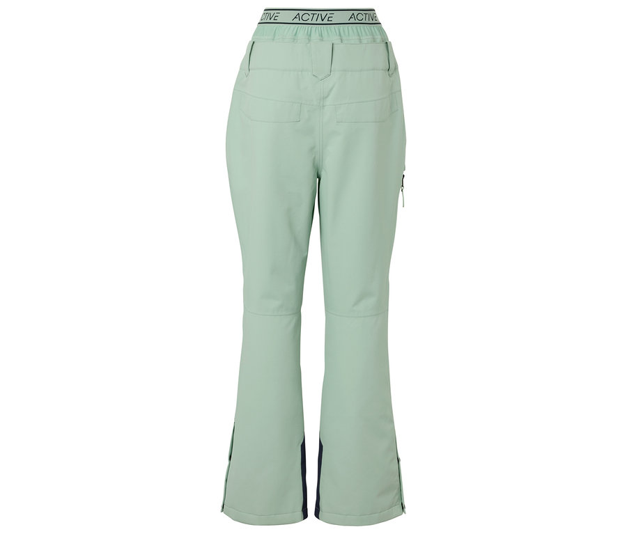 Világoszöld sí nadrág ACTIVE felirattal a derékrészen.