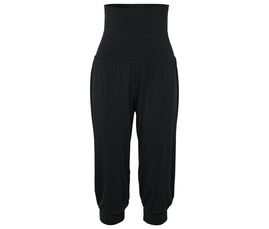 Fekete, magas derekú háremnadrág.