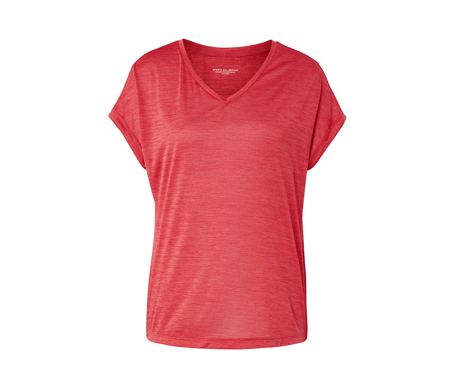 Rövid ujjú, rózsaszín funkcionális felső.