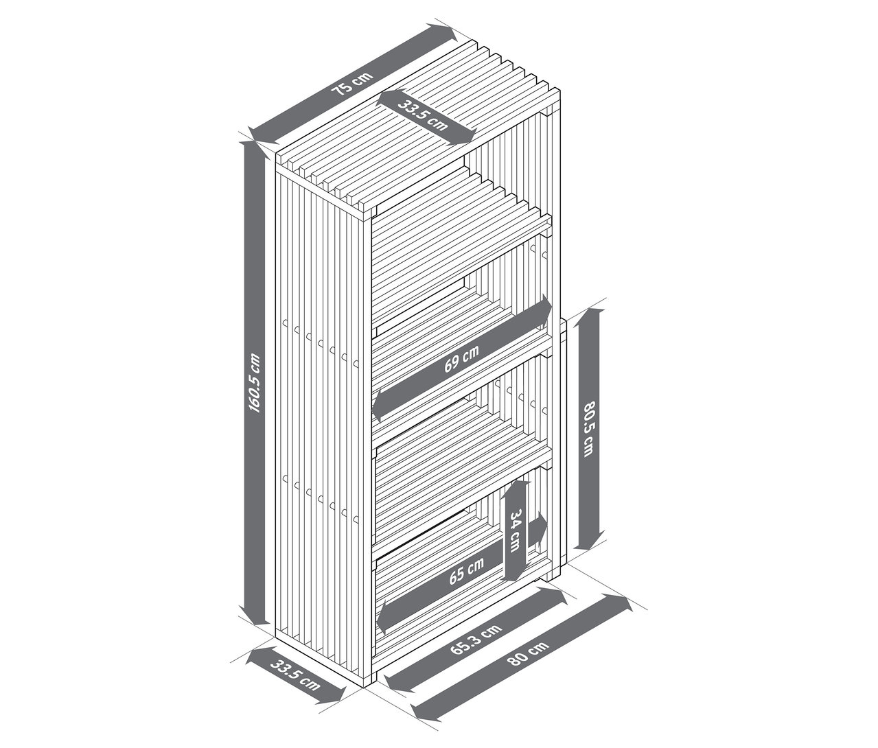 A képen egy kihúzható polc látható "FLEKSIBEL" néven, különböző méretekkel.