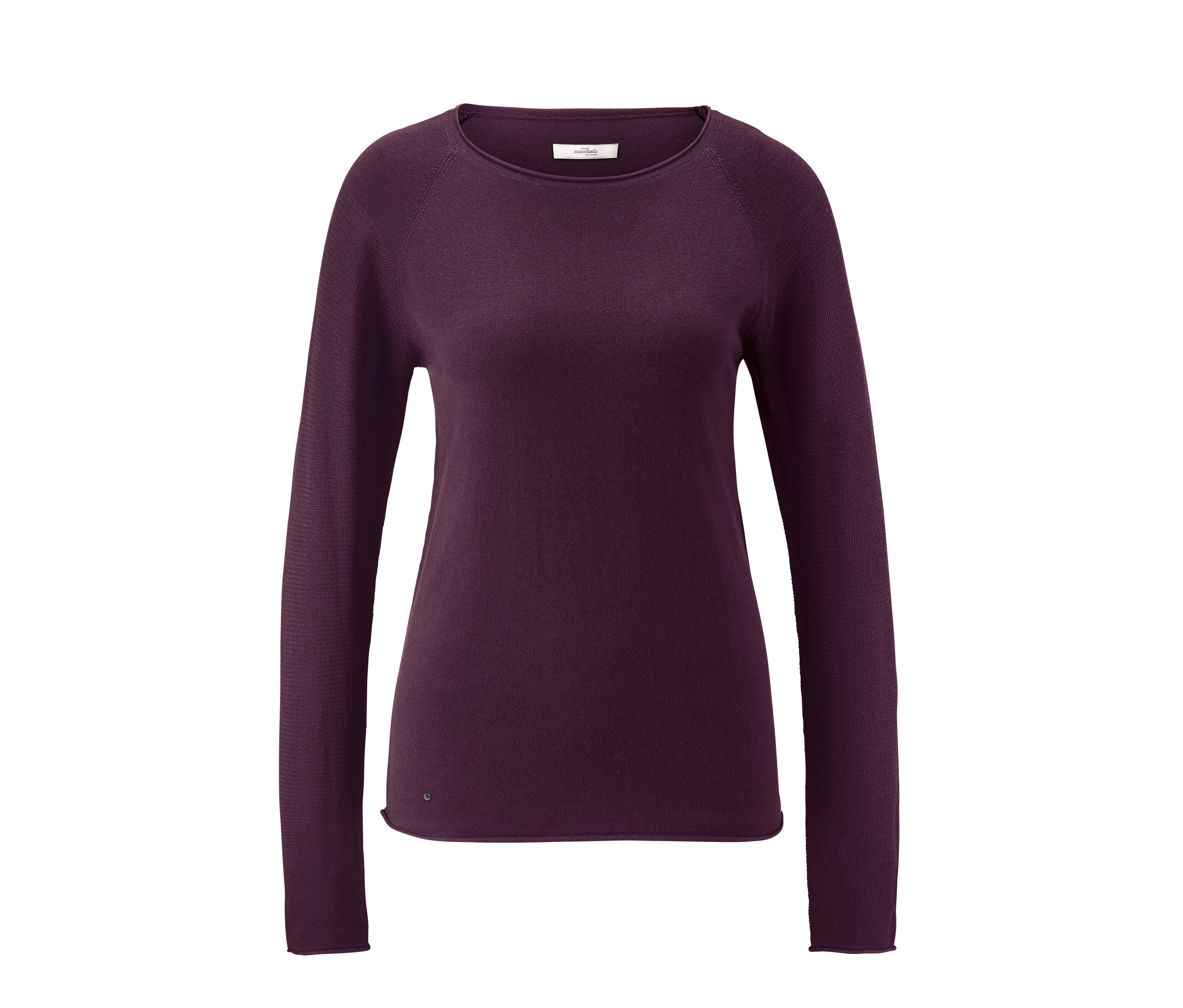 Bordó finomkötésű női pulóver.