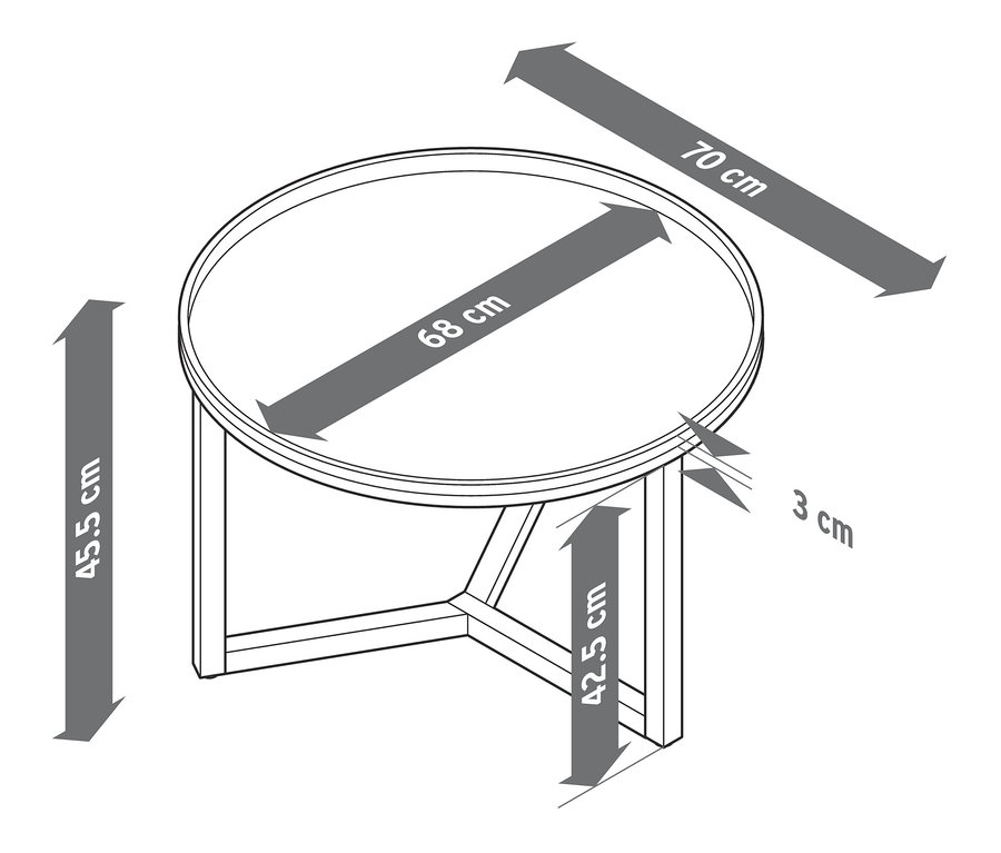 Kerek dohányzóasztal méretei.