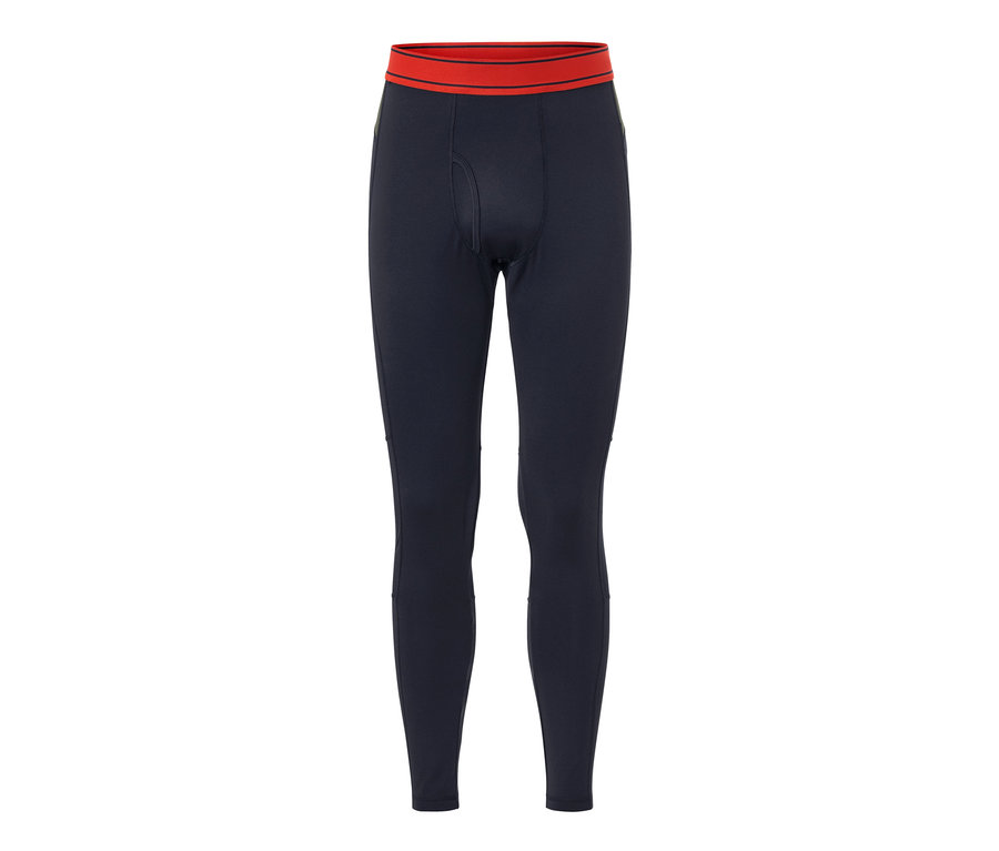 Sötétkék férfi funkcionális termo jégeralsó piros derékpánttal.