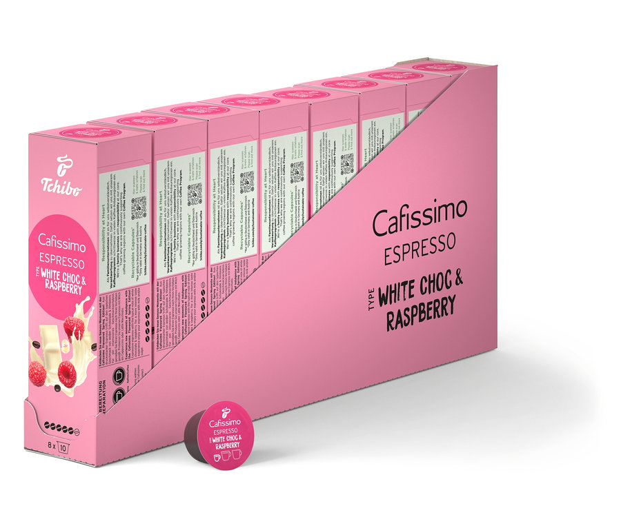 Cafissimo Flavoured Espresso - White Choc & Raspberry - 80 kávékapszula