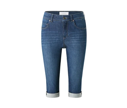 Középkék Angels »Capri Turn-Up« farmer, slim fit.