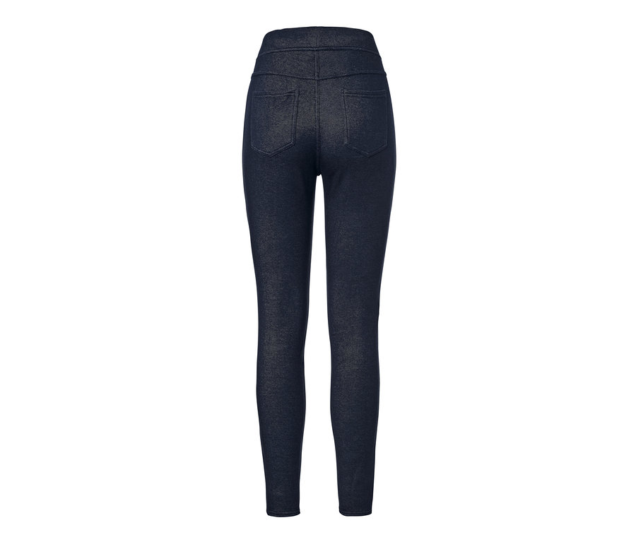Női bélelt, farmerhatású leggings hátulnézetből.