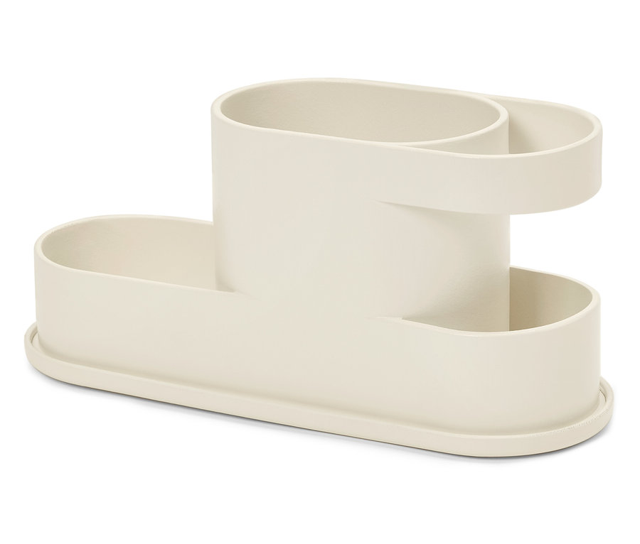 Krémszínű konyhai eszközrendszerező.