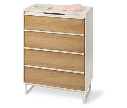 »LEEG« komód, 4 fiókkal és tükörrel