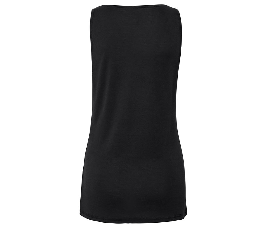 Egy fekete trikó hátsó részletének képe.