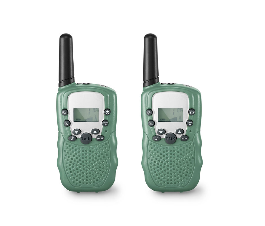 Két zöld walkie-talkie.