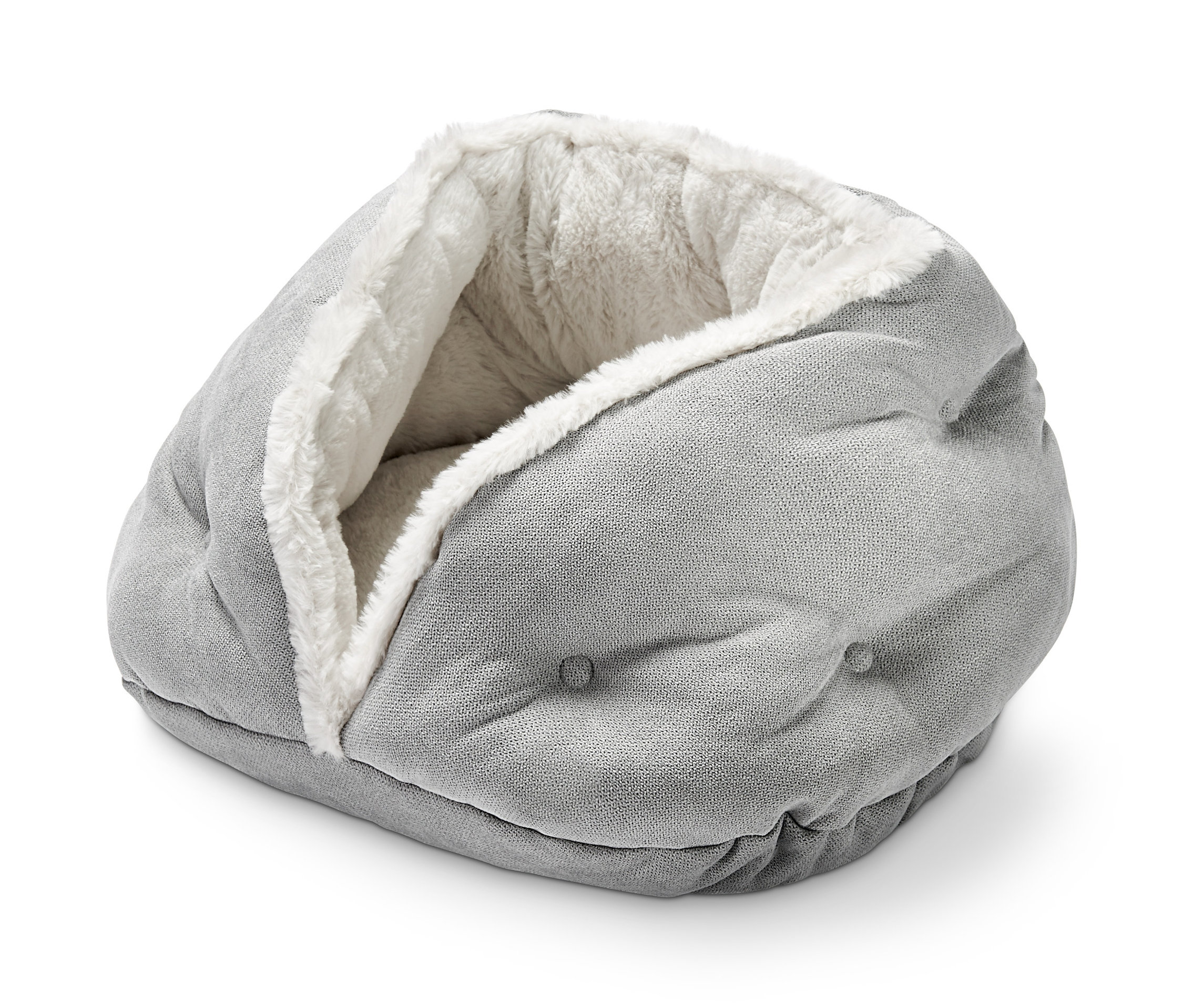 Szürke macskakuckó plüss béléssel.