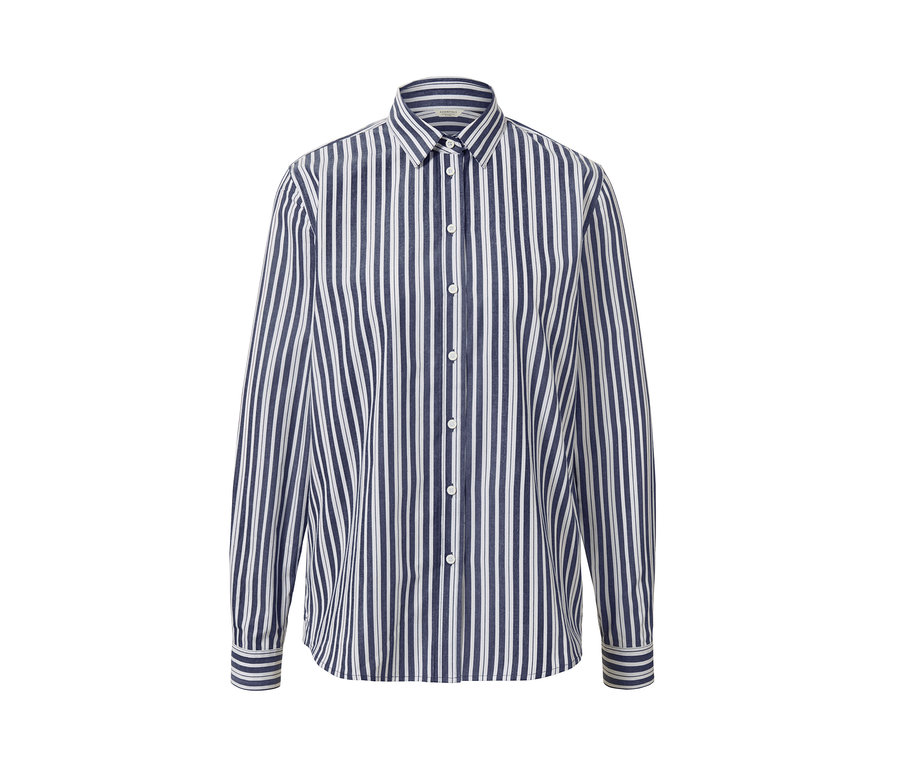 Csíkos poplin blúz.