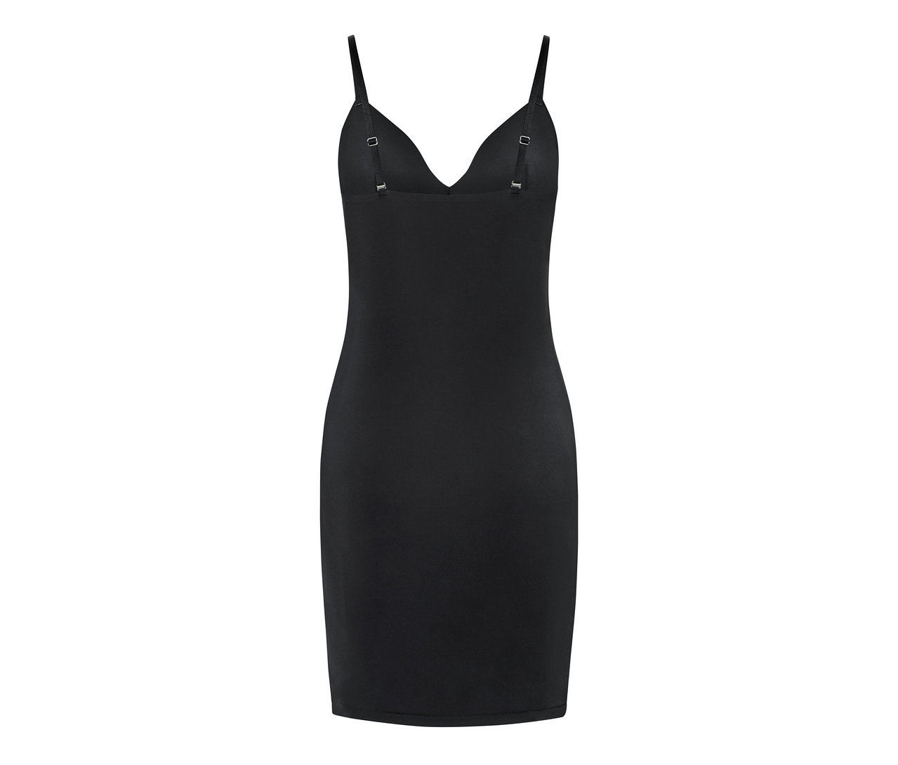 Fekete női alakformáló alsóruha vékony pántokkal.