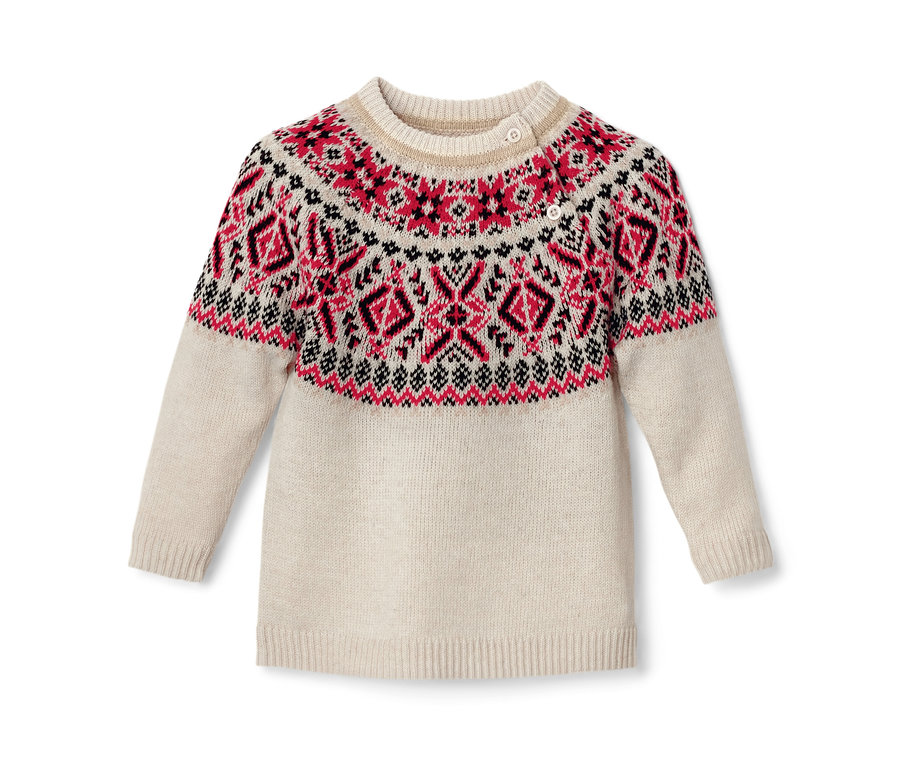 Gyerek kötött pulóver, norvég mintás.
