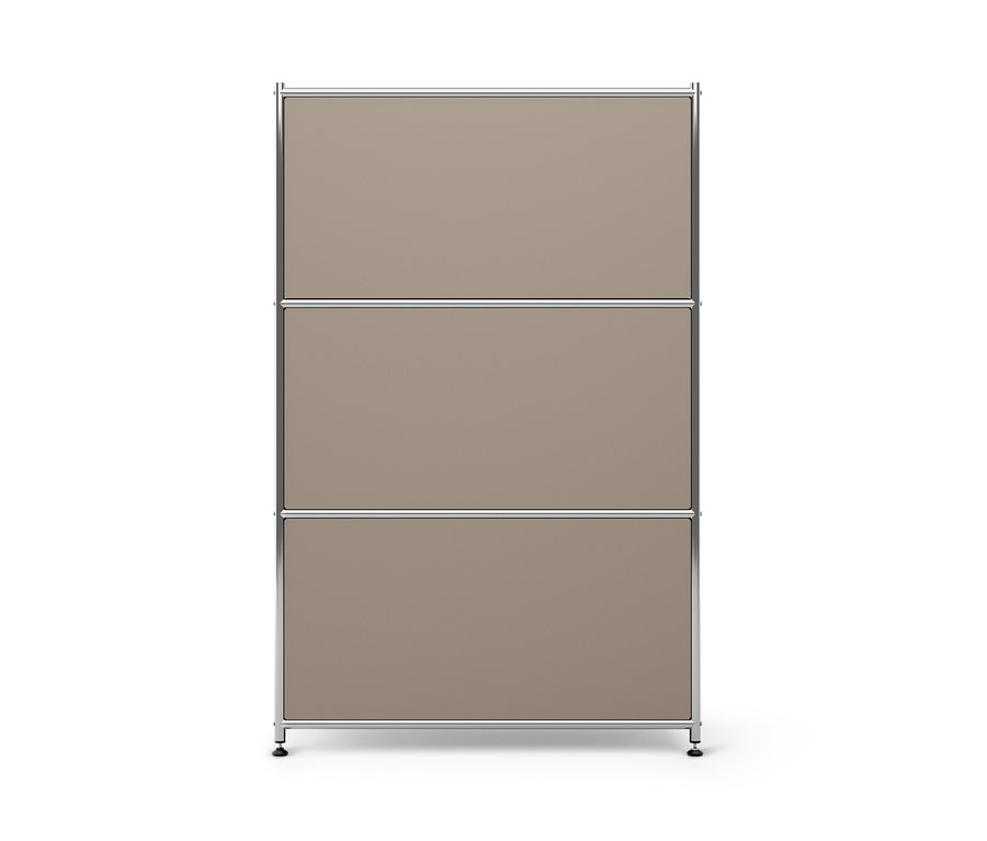 Szürkésbarna fém komód »CN3« 2 lenyíló ajtóval.