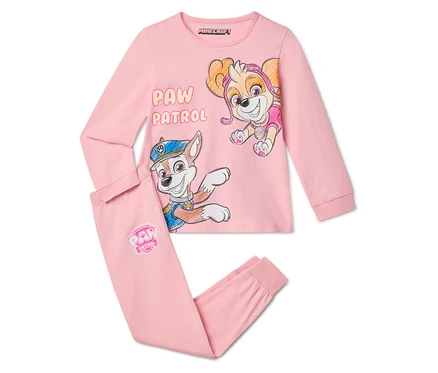 Rózsaszín Paw Patrol pizsama Skye-jal és Chase-szel.